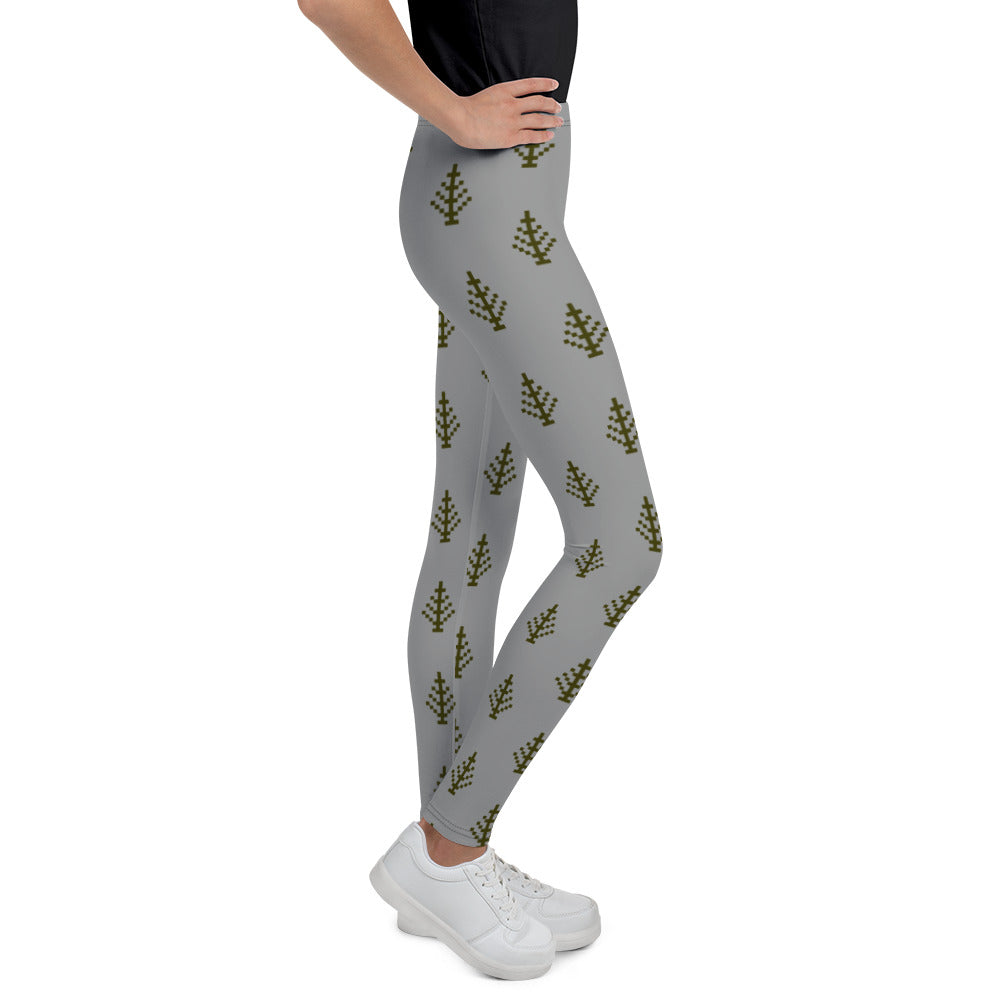 Mwilaco Youth All Print Grey and Green Leggings for Girls aged 13-18 years