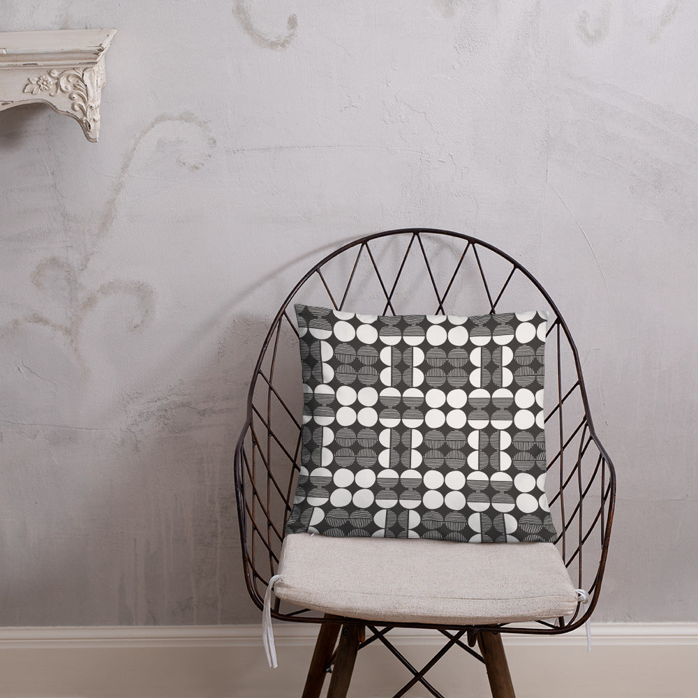 Mwilaco Custom-made Basic White Grey and Black Pillow