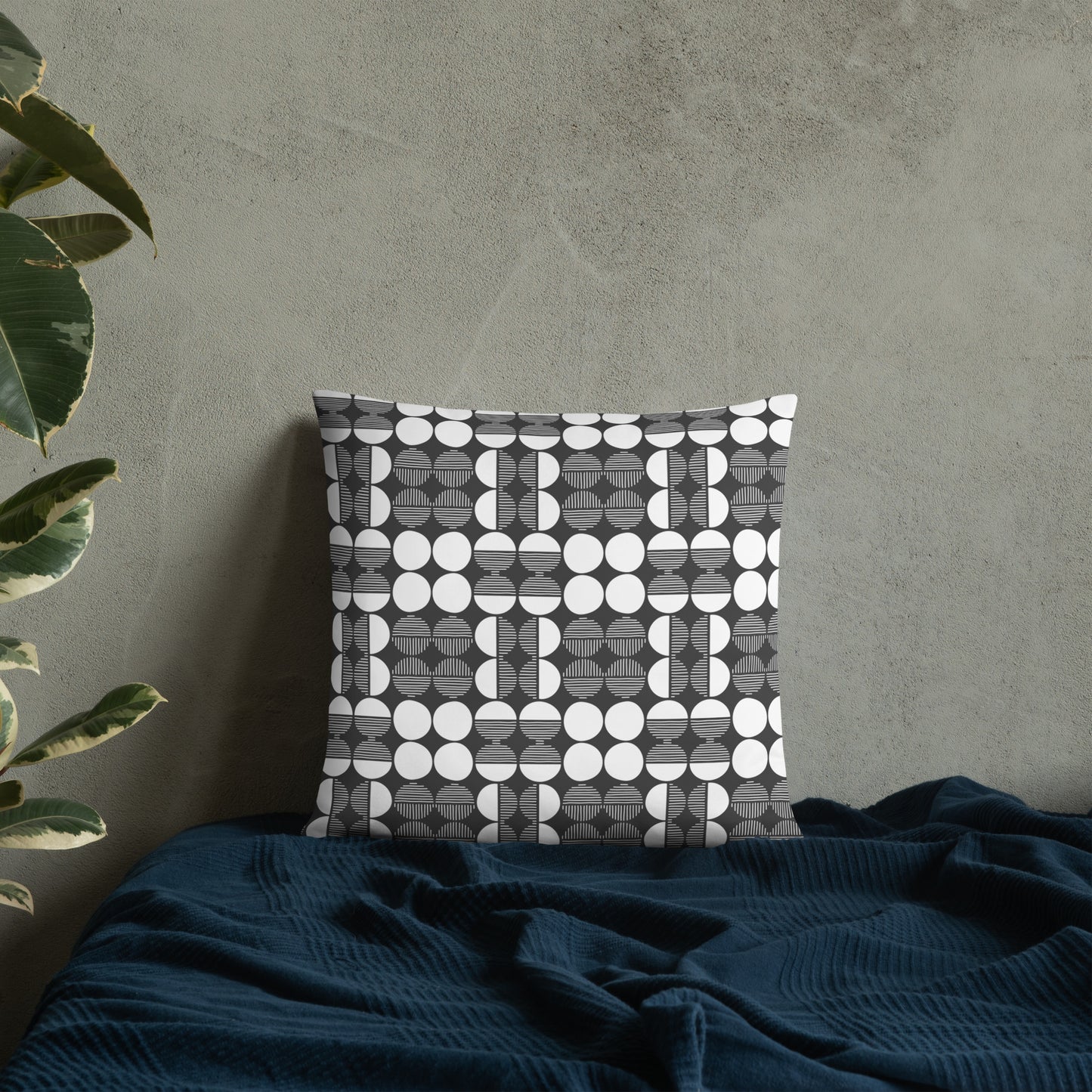 Mwilaco Custom-made Basic White Grey and Black Pillow