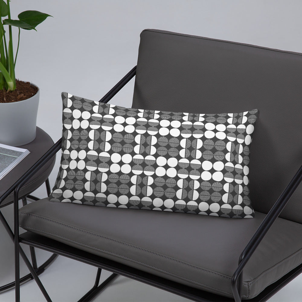 Mwilaco Custom-made Basic White Grey and Black Pillow