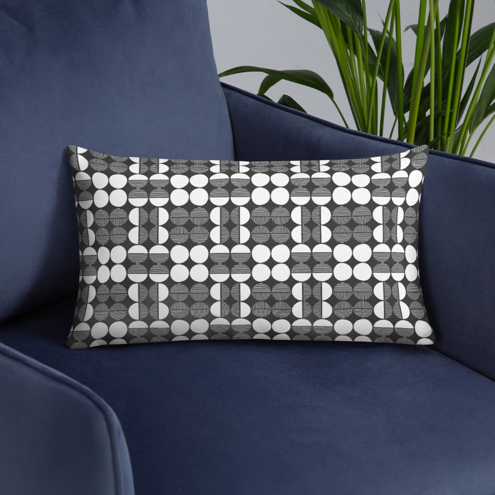 Mwilaco Custom-made Basic White Grey and Black Pillow