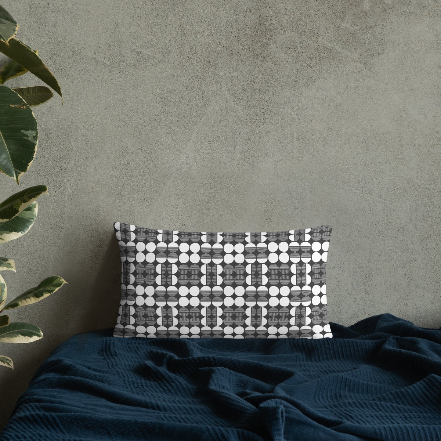 Mwilaco Custom-made Basic White Grey and Black Pillow