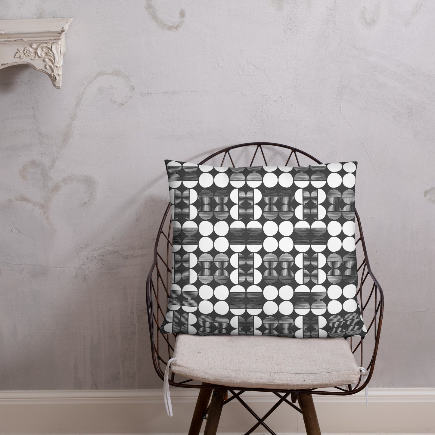 Mwilaco Custom-made Basic White Grey and Black Pillow