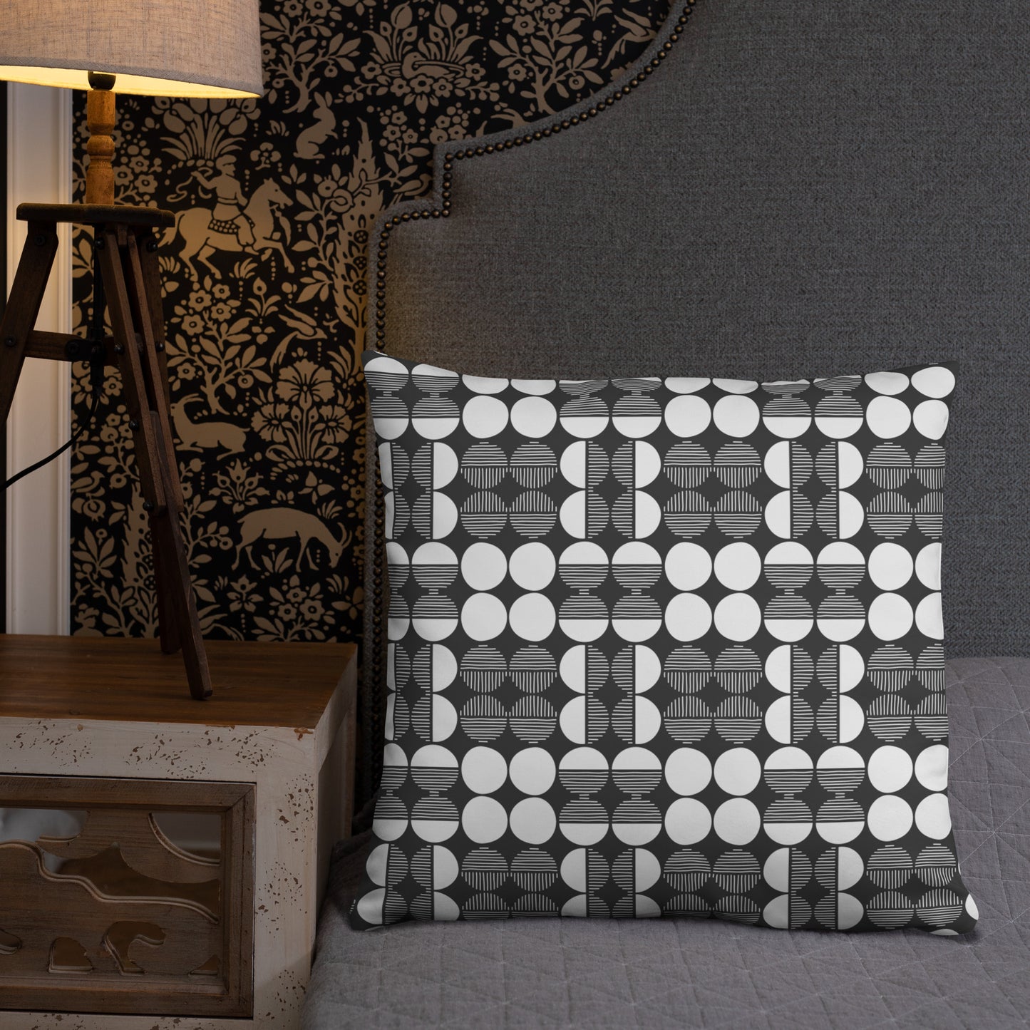 Mwilaco Custom-made Basic White Grey and Black Pillow