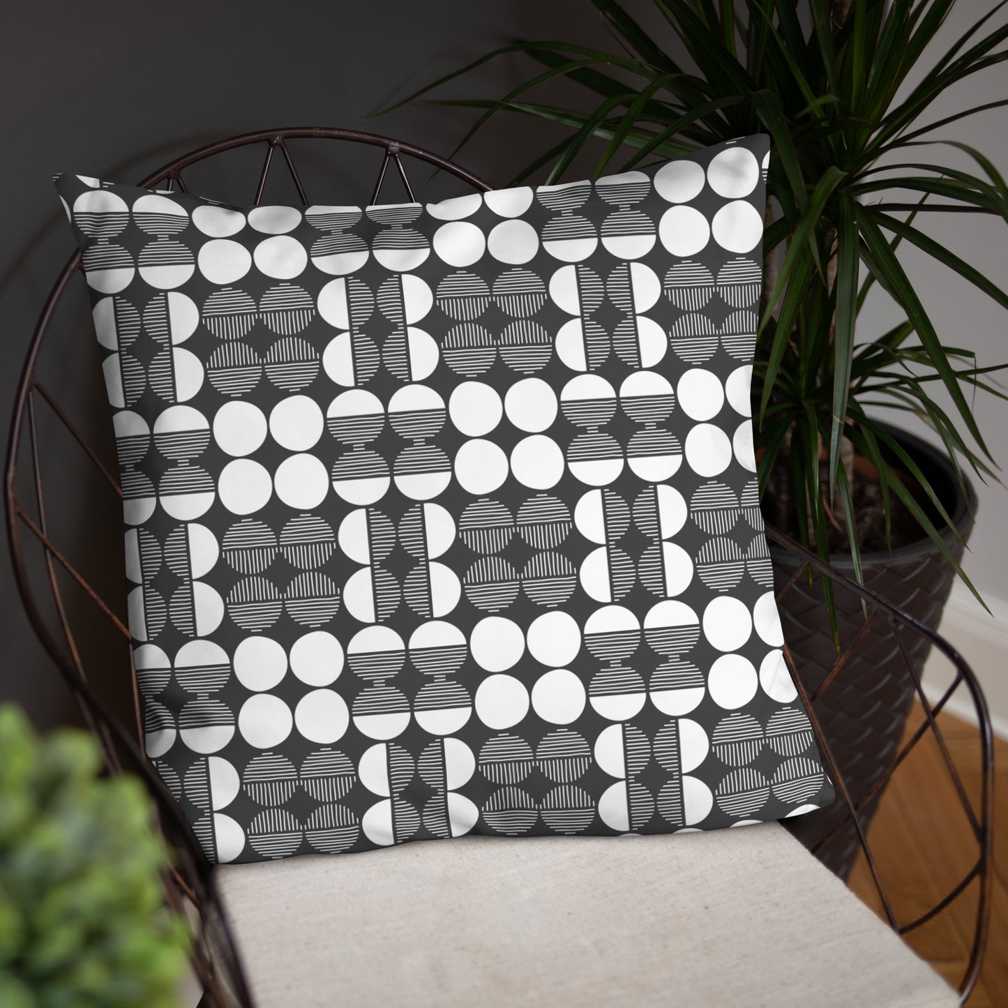 Mwilaco Custom-made Basic White Grey and Black Pillow