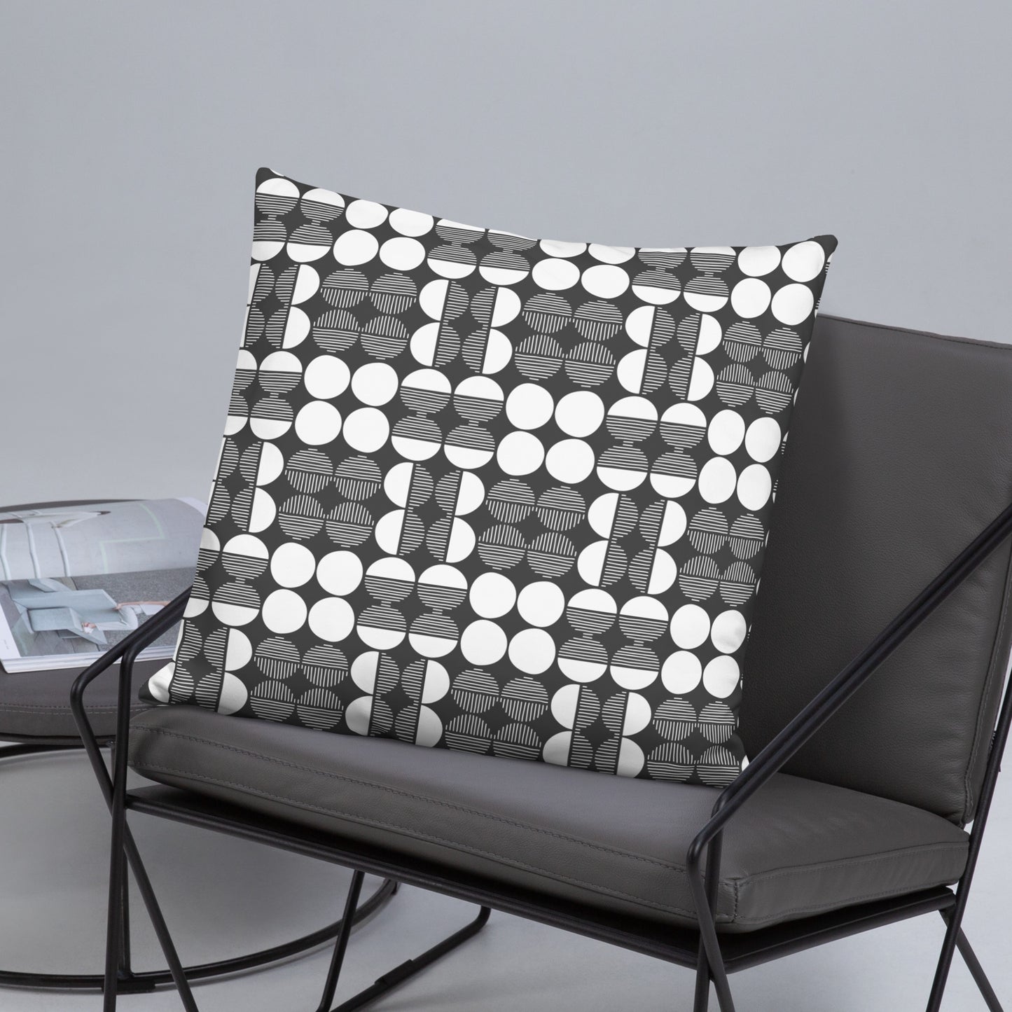 Mwilaco Custom-made Basic White Grey and Black Pillow