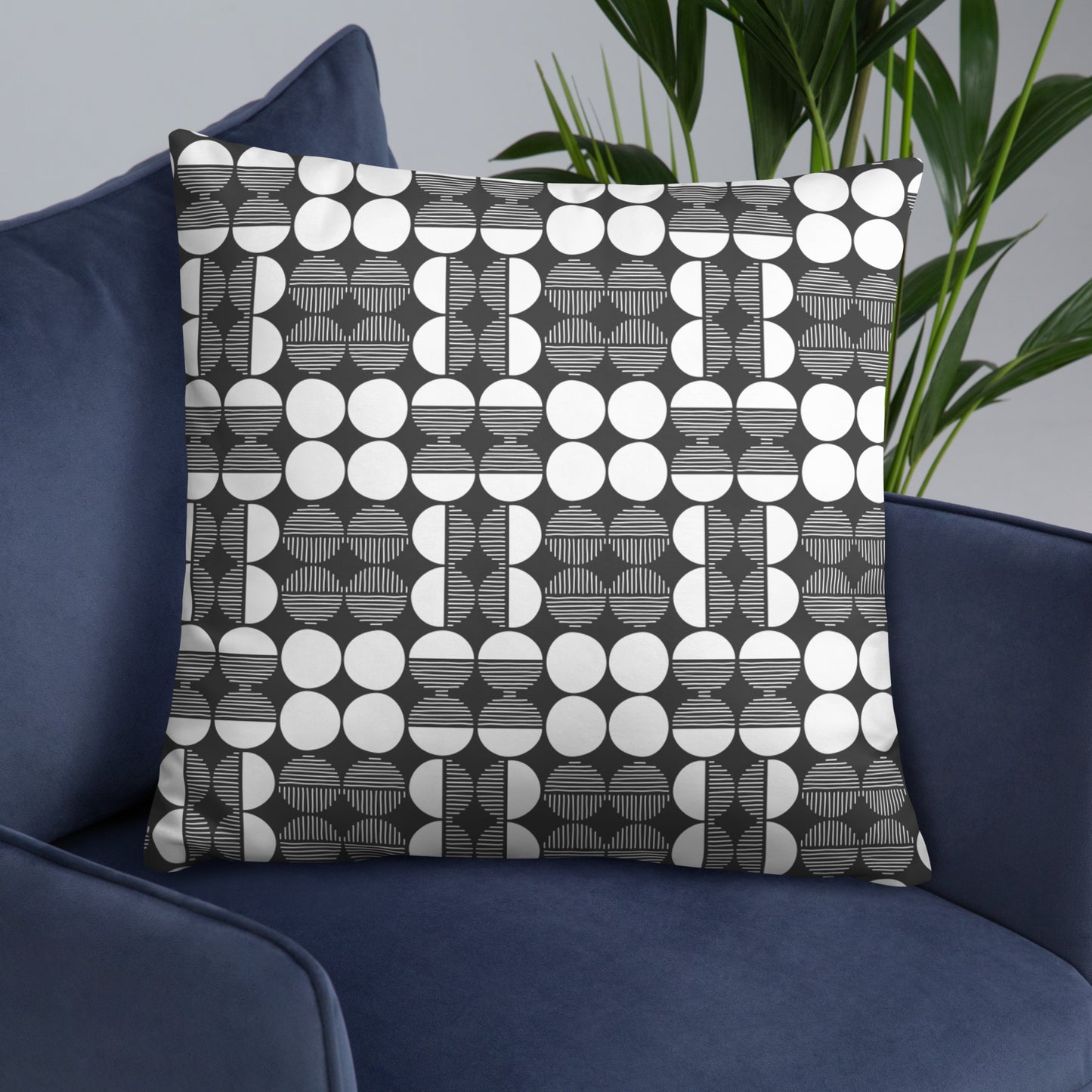 Mwilaco Custom-made Basic White Grey and Black Pillow