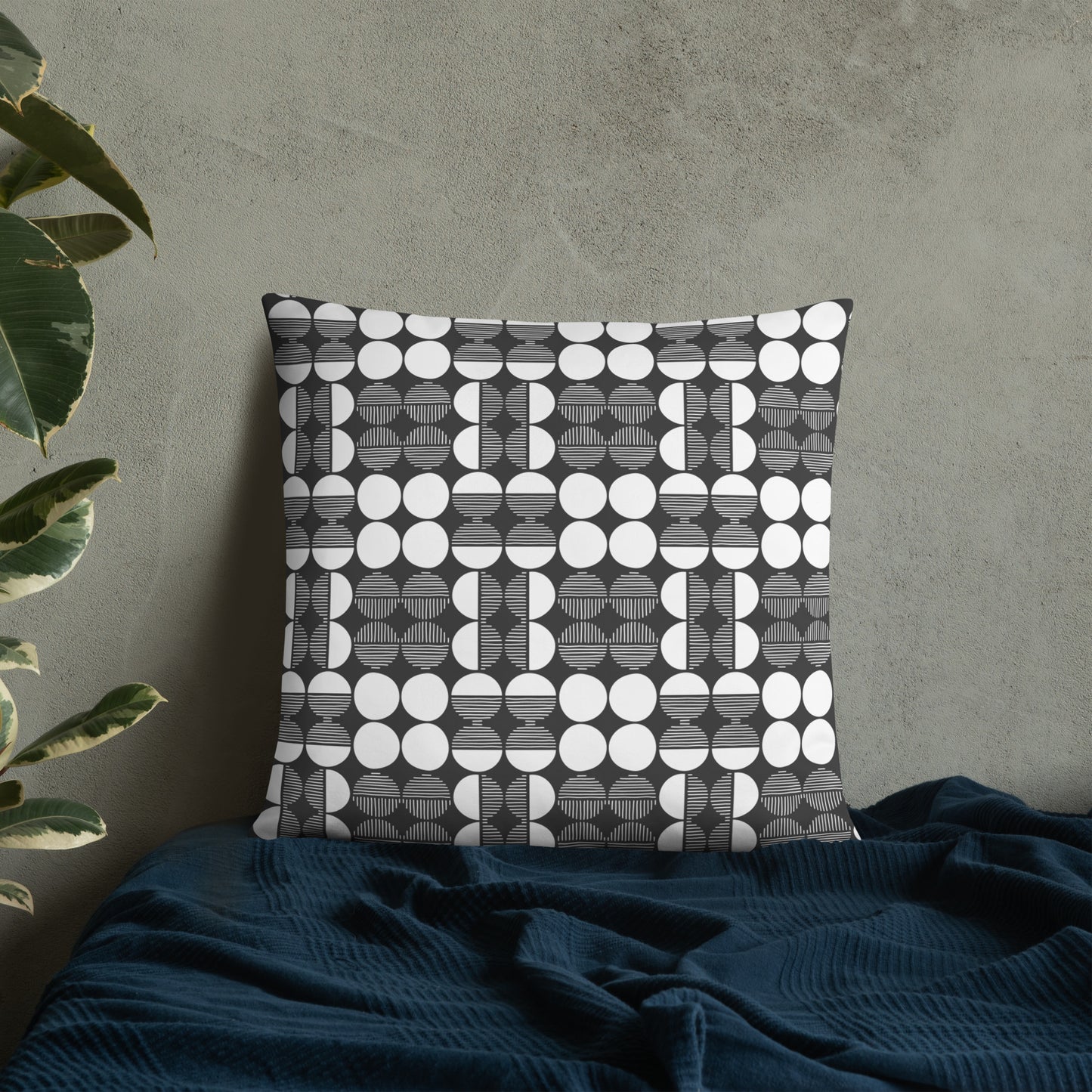 Mwilaco Custom-made Basic White Grey and Black Pillow